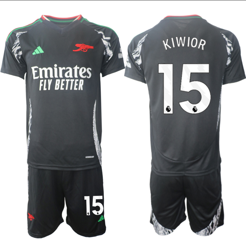 Men 2024-2025 Club Arsenal away Black 15 Soccer Jersey
